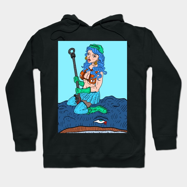 whale hunter anime parody. funny Japanese animal activist art. Hoodie by JJadx